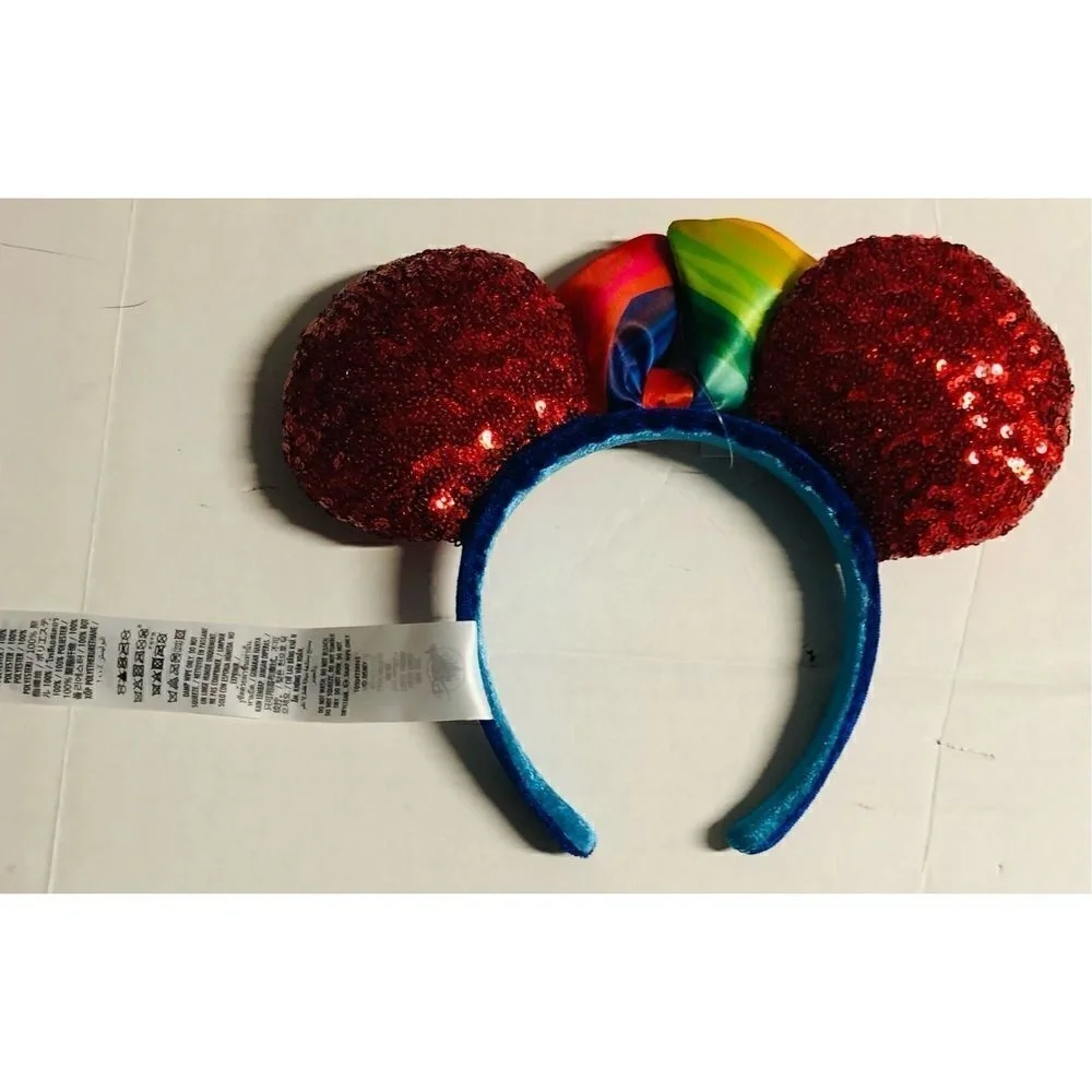 Disney Parks EPCOT 40th Anniversary‎ Sequined Minnie Mouse Ears Headband New